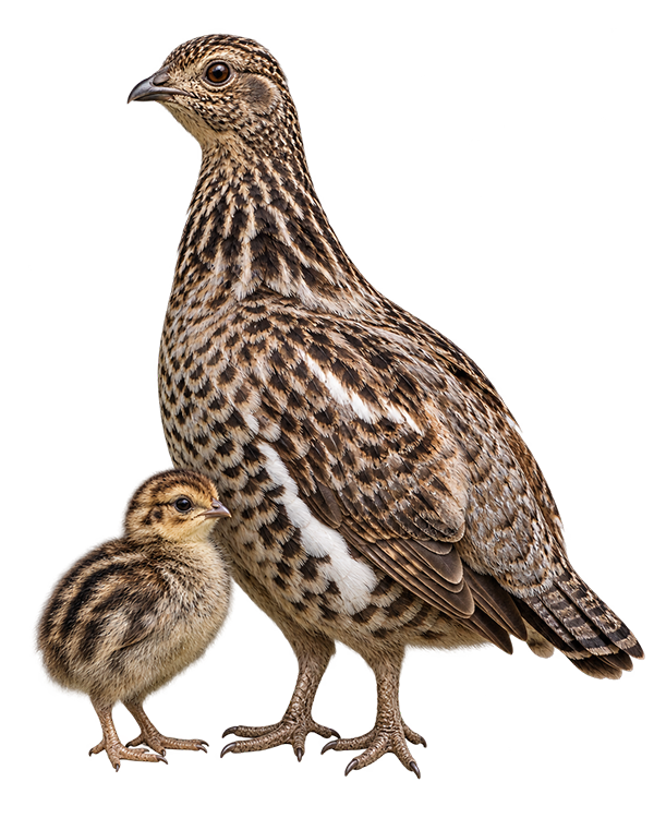 Grouse and chick