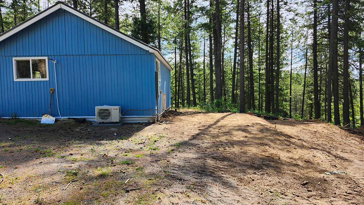 Exterior of the Blue Cabin after improvements